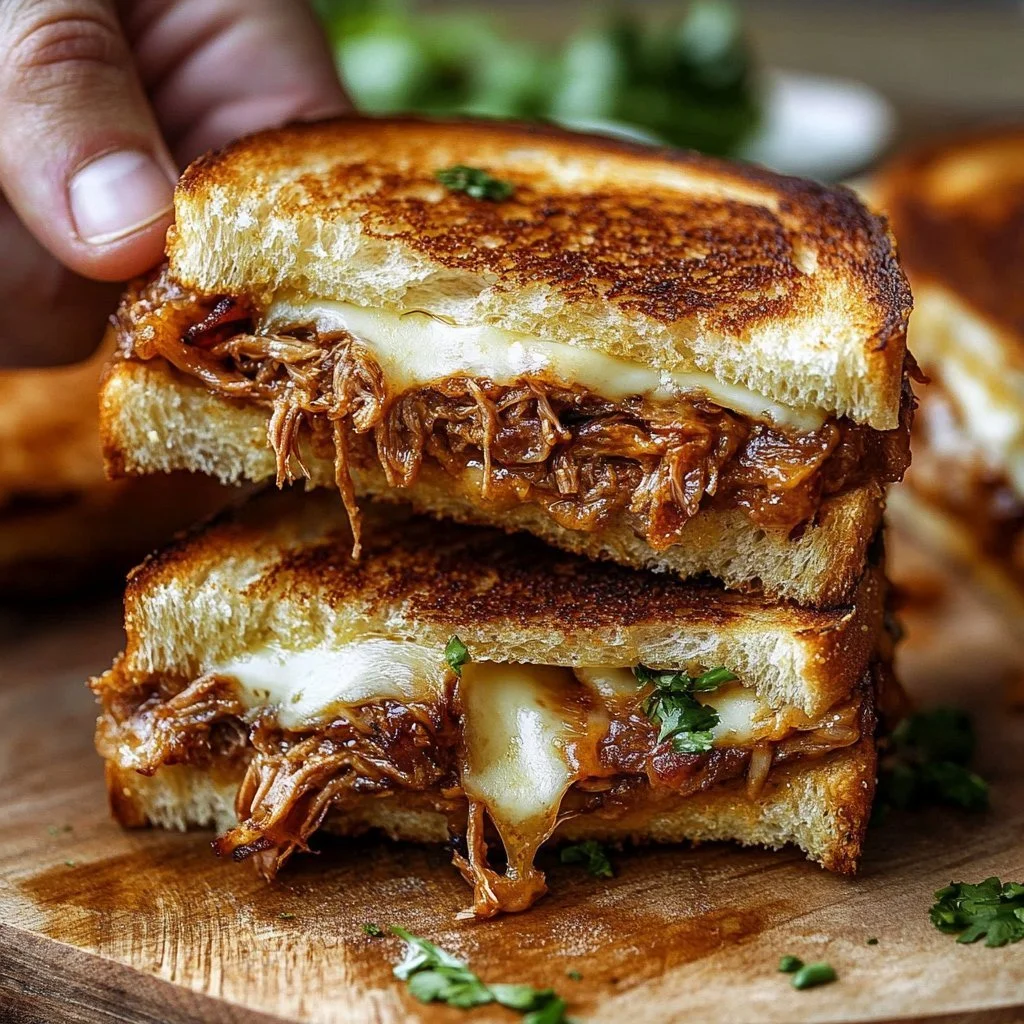 Melty birria-infused grilled cheese sandwich with savory melted cheese and spices.