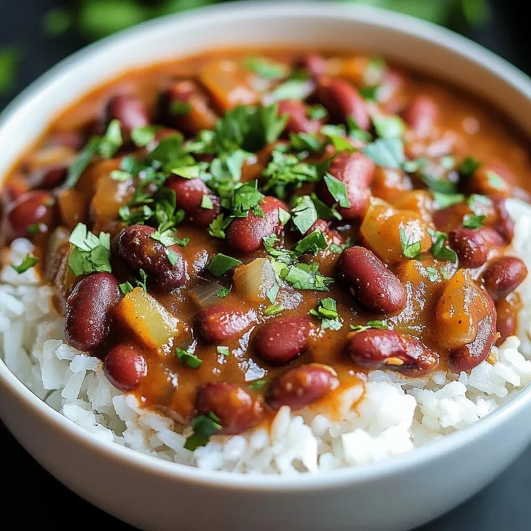 A bowl of Camellia red beans and rice garnished with green onions