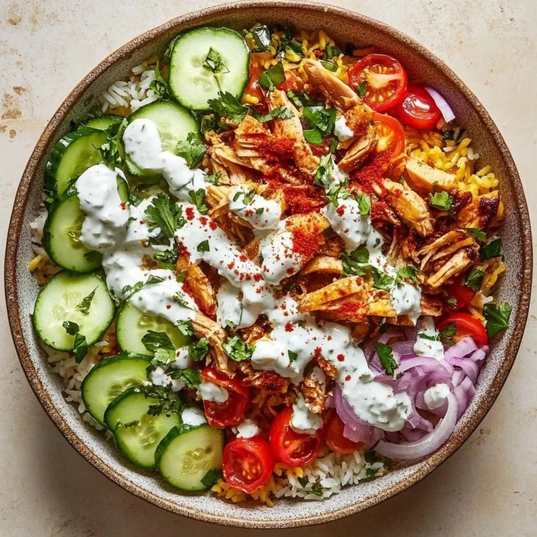 Crispy Rice Chicken Shawarma Salad with fresh vegetables and vibrant spices