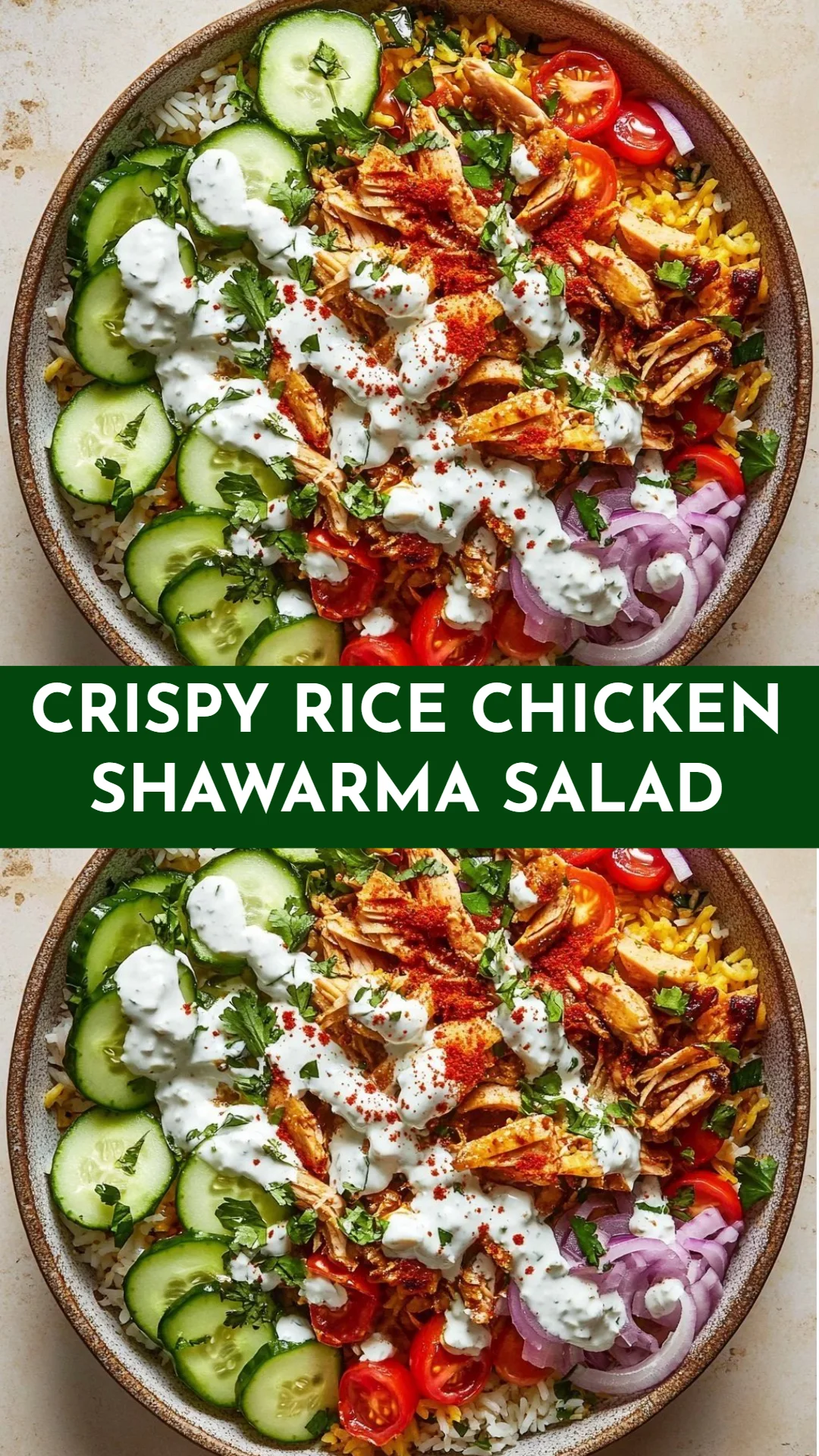 Crispy Rice Chicken Shawarma Salad