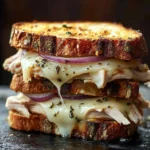 Dijon Turkey Melt Sandwich with melted cheese and fresh ingredients