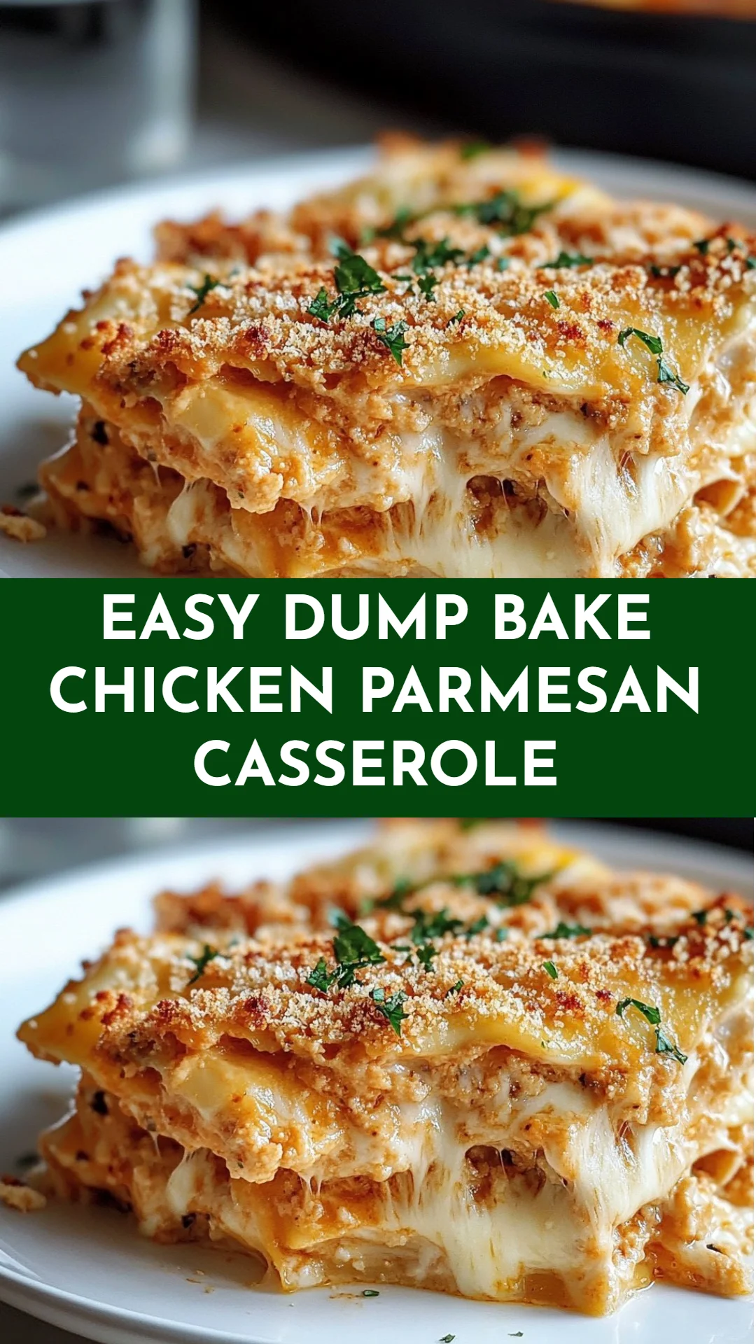 Easy Dump Bake Chicken Parmesan Casserole