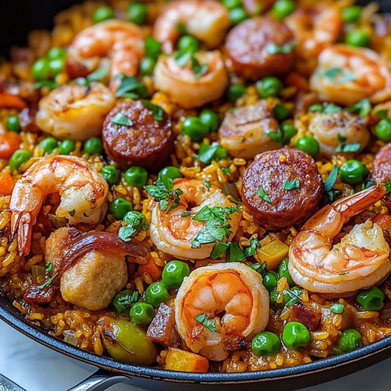 Delicious bowl of jambalaya with rice, spices, and assorted meats