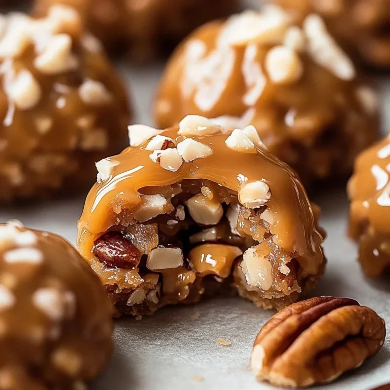Delicious No-Bake Coconut Pecan Praline Treats on a decorative plate.