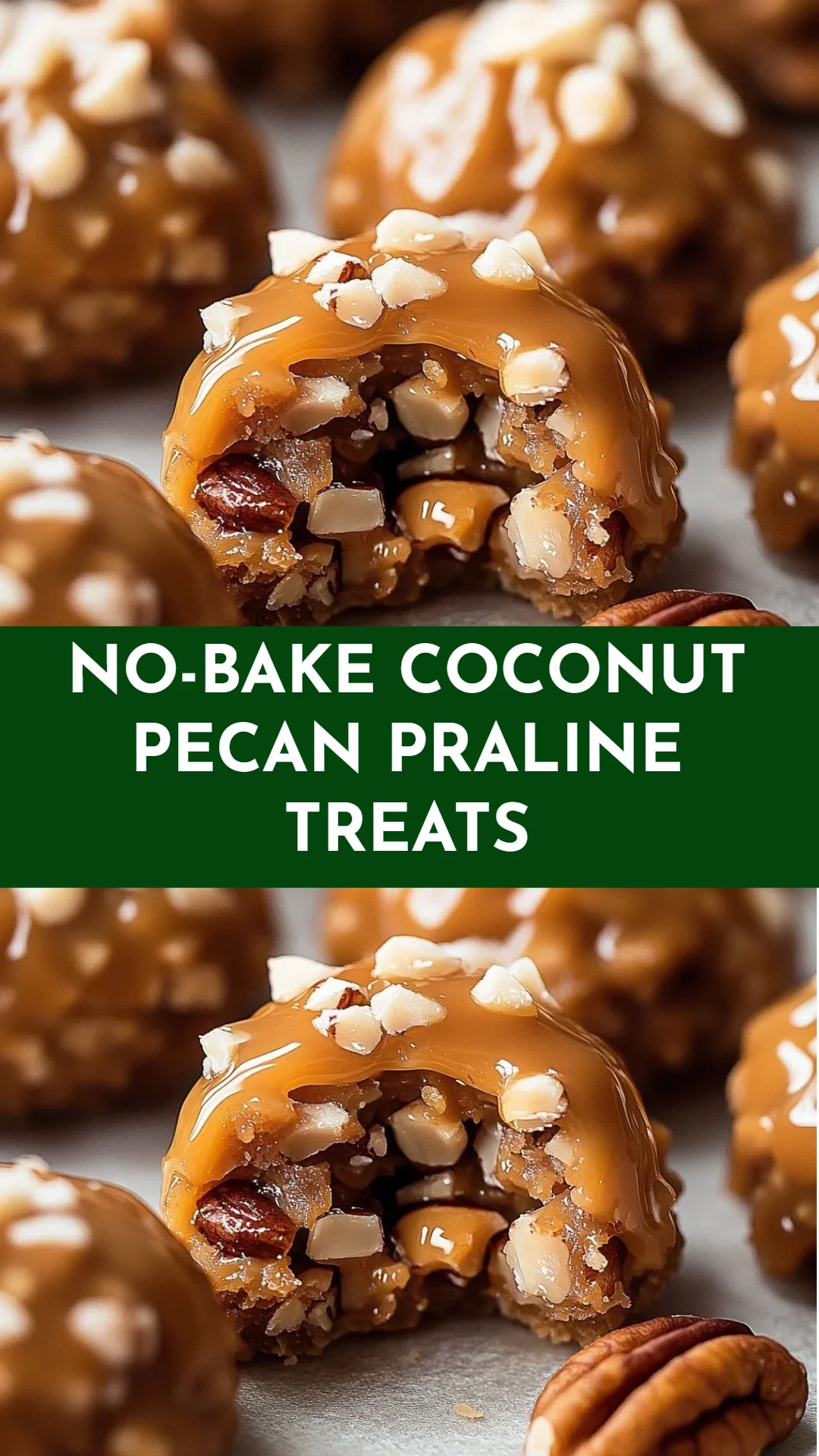 No-Bake Coconut Pecan Praline Treats