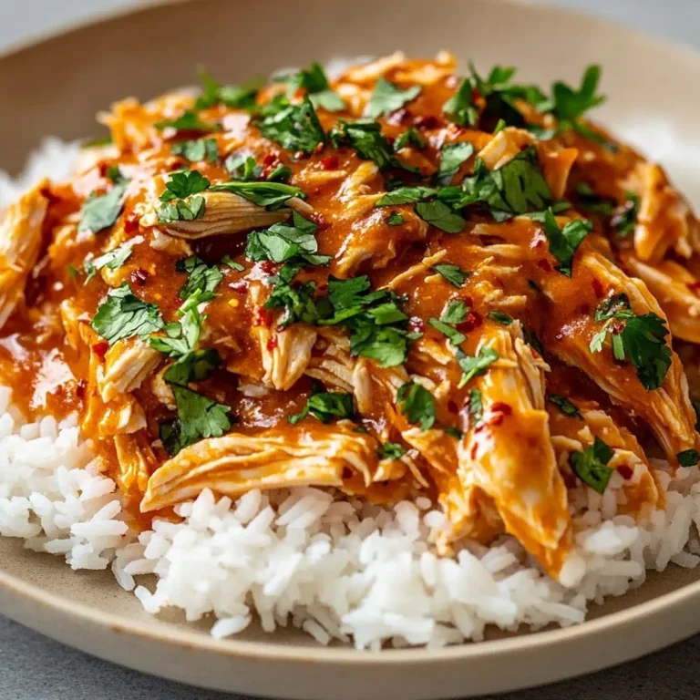 Slow Cooker Cajun Butter Chicken garnished with herbs and spices in a bowl
